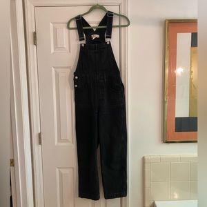 Madewell Black Straight Leg Overalls